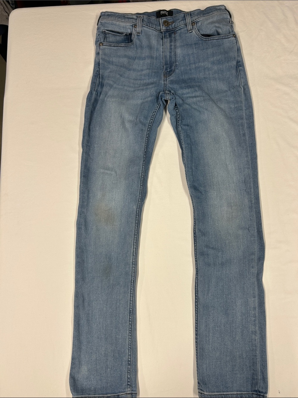 PAIGE Lennox Slim Fit Light Wash Jeans Size 31 Stretch Denim